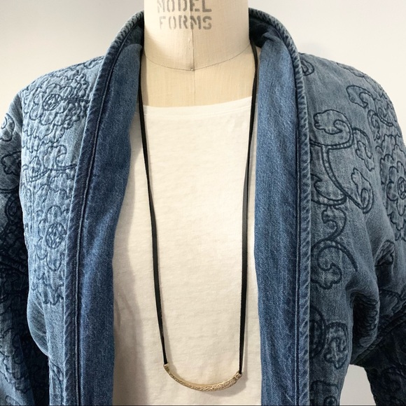 Goldtone Black Suede Adjustable Choker Necklace - Picture 3 of 11